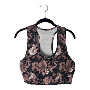 Starting Point SZ XL purple floral print racerback sports bra
